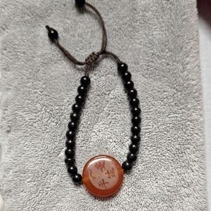 Elegant Black and Brown Beaded Bracelet